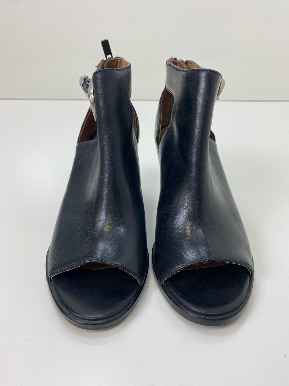 Frye Open Toe Leather Women's Ankle Heeled Boot